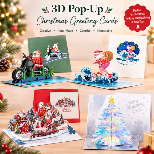 Pop weihnachtsgrusskarte - 3d,