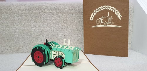 Pop traktor grußkarte - 3d,